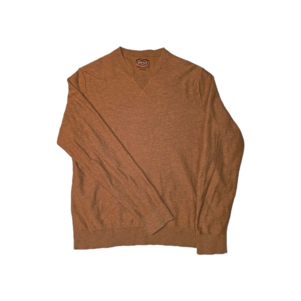 Red Ale Cotton Long Sleeve Orange Size L Pullover Sweater